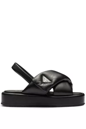 Prada Women Leather Sandals - Soft Padded Nappa Leather Sandals