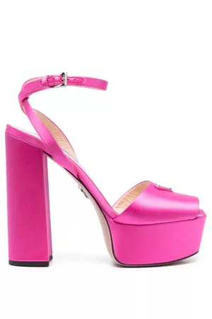 Prada Women Platform Sandals - Triangle Logo Sandals