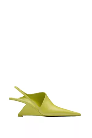 Prada Women Wedges - Brushed Leather Slingback Pumps