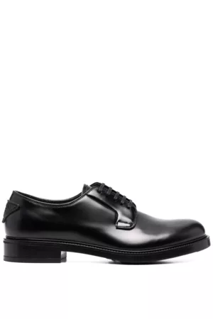 Prada Men Shoes - Brushed Leather Lace Up Shoes