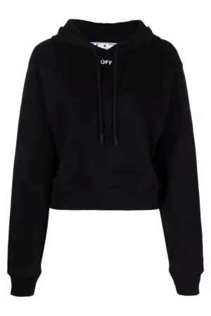 OFF-WHITE Women Hoodies - Off White Off tamp Cropped Hoodie