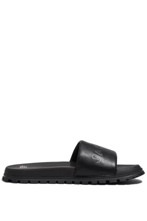 Marc Jacobs Women Leather Sandals - Logo Embossed Leather Slides