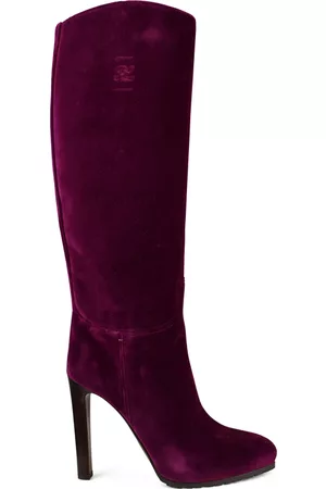 Ralph Lauren Women Boots - Luxury 's Boots Remmy High Boots In Pink Velvet