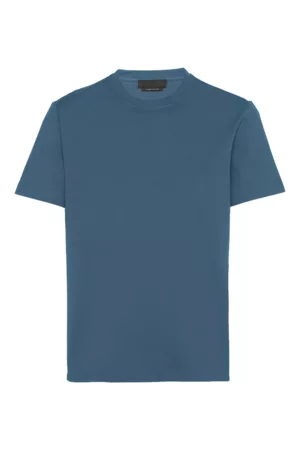 Prada Men T-Shirts - Classic Fitted T Shirt Avio Blue