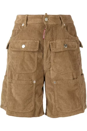 Dsquared2 Women Midi Skirts - Multi Pocket Corduroy Knee Length Shorts
