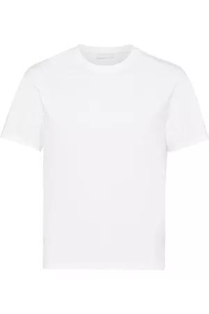 Prada Men T-Shirts - Logo Embroidered Crew Neck T Shirt