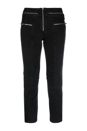 Isabel Marant Women Jeans - Zip Embellished Cropped Jeans