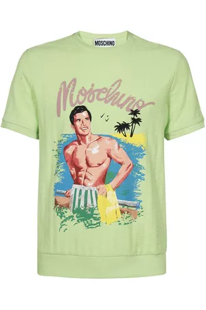Moschino Men T-Shirts - HAWAIIAN PRINT JACQUARD JERSEY T-shirt