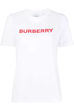 Burberry Women T-Shirts - Logo Print Cotton T Shirt