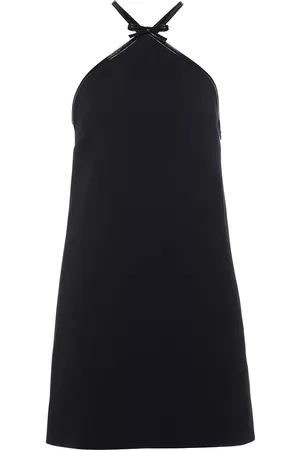 Miu Miu Halterneck Mini Bow Dress in Black