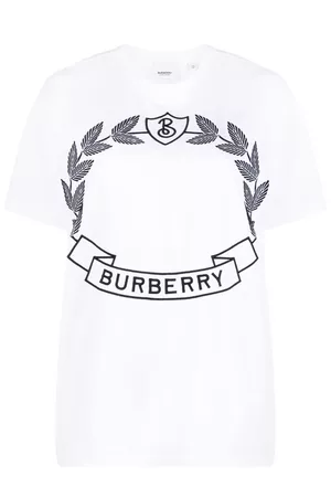 Burberry Women T-Shirts - Logo Print Cotton T Shirt