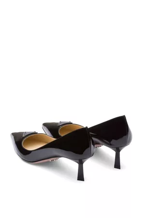 Prada Women High Heels - Logo Plaque Patent Leather Pumps