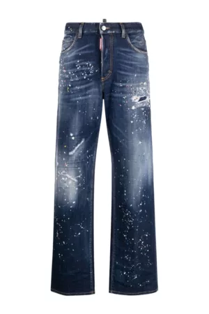 Dsquared2 Women Jeans - Paint Splatter Detail Washed Denim Jeans