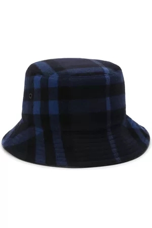 Burberry Men Hats - Wool And Cashmere Logo Check Bucket Hat
