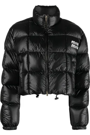 Miu Miu Crystal-embellished Plaid Jacket in Gray