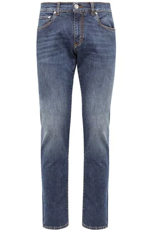 Etro Botanical-jacquard Straight-Leg Jeans - Blue