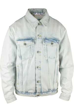 OFF | RvceShops - OMYE079C99DEN0044001 - T-Shirt MM bambina - WHITE Diag  Tab Slim Denim Jacket 'Bleach Blue'