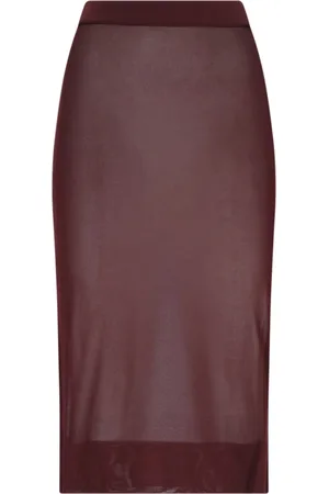 Saint Laurent Transparent Sheath Midi Skirt