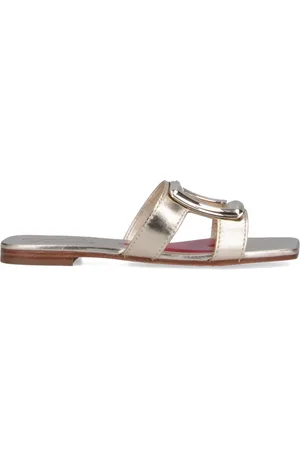 Roger Vivier "Squared Buckle" Slide Sandals