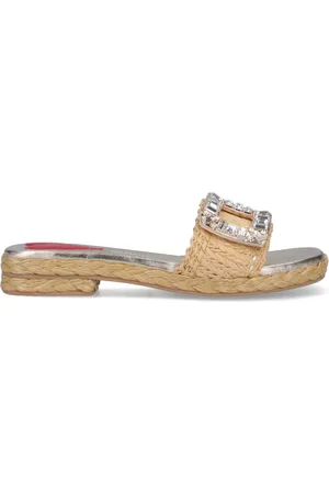 Roger Vivier "Strass Buckle" Slide Sandals
