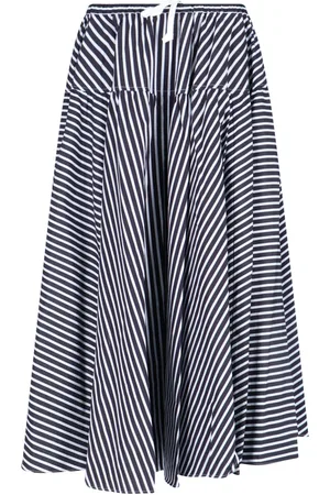 Patou Striped Midi Skirt