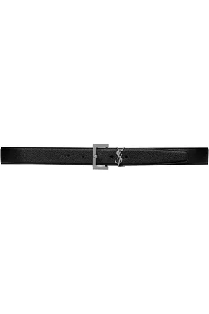 Saint Laurent CASSANDRE BELT IN HAMMERED LEATHER WITH SQUARE BUCKLE