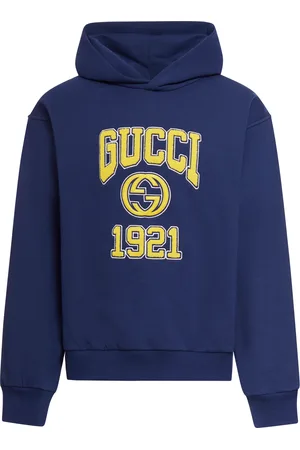 Logo web half-zip cotton jersey hoodie - Gucci - Men