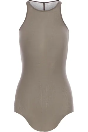 Rick Owens RIBBED TANK TOP IN VISCOSE AND SILK