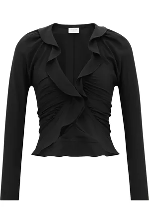 Saint Laurent RUFFLED BLOUSE IN SILK CRÊPE DE CHINE