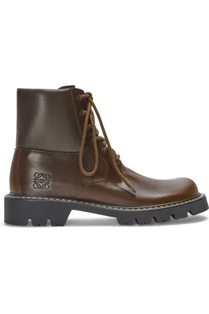 Loewe SIERRAIN MILITARY ANKLE BOOTS VEGETABLE TANNED CALFSKIN