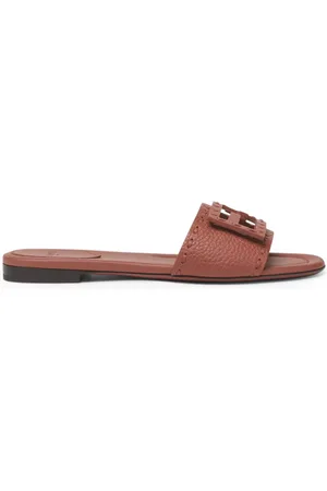 Fendi LEATHER BAGUETTE SLIPPERS