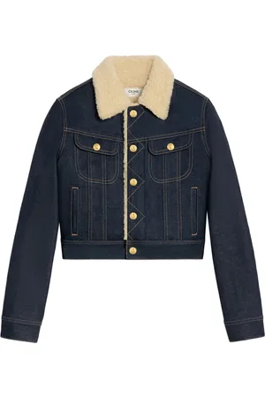 Céline RAW WASH DENIM SHERPA TRUCKER JACKET