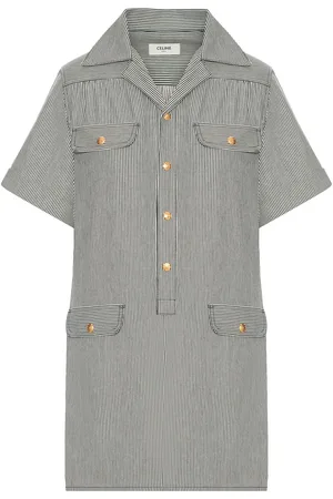 Céline TUNIC MINI DRESS IN HICKORY STRIPED COTTON