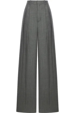 Saint Laurent WIDE LEG WOOL TWILL TROUSERS