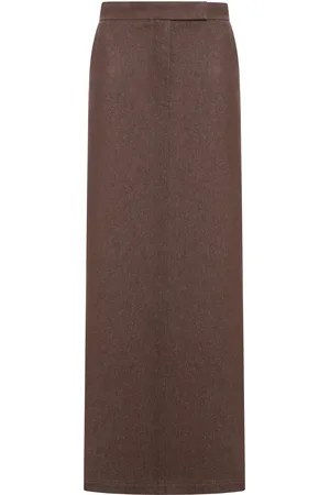Max Mara LONG SKIRT IN DENIM EFFECT COTTON
