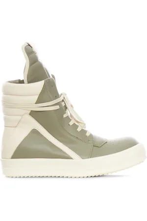Rick Owens WOMAN`S GEOBASKET LEATHER SNEAKERS