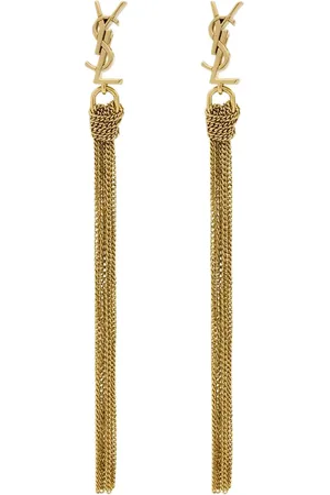 Saint Laurent METAL EARRINGS WITH CASSANDRE TASSEL