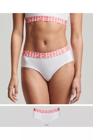 Superdry Organic Cotton Offset Logo Hipster Briefs - Women's Womens  Underwear