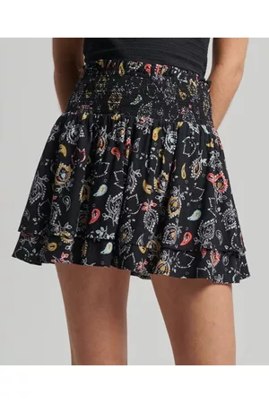 Superdry Women's Vintage Ecovero Ruffle Smocked Skirt Size: 6