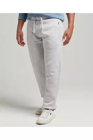 Superdry Men Sweatpants - Men's Organic Cotton Vintage Logo Embroidered Joggers Light Grey Size: M