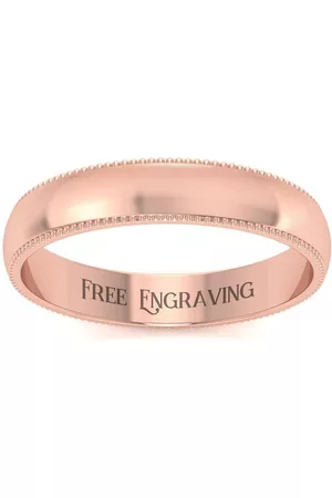 SuperJeweler (4.1 g) 4MM Comfort Fit Milgrain Ladies & Men's Wedding Band