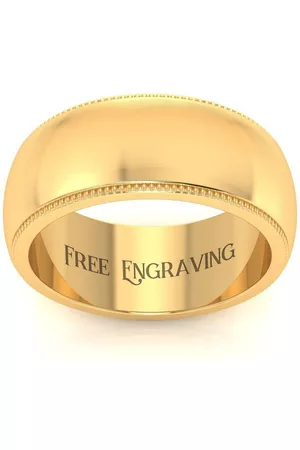 SuperJeweler 18K (10.3 g) 8MM Comfort Fit Milgrain Ladies & Men's Wedding Band