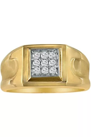 SuperJeweler 1/5 Carat 9-Diamond Stylish Men's Ring in (4.3 g)