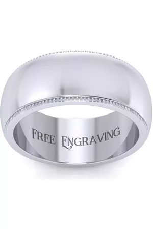 SuperJeweler 14K (11.2 g) 8MM Comfort Fit Milgrain Ladies & Men's Wedding Band