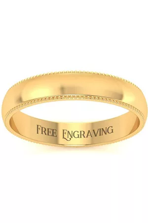 SuperJeweler 18K (7.9 g) 4MM Heavy Comfort Fit Milgrain Ladies & Men's Wedding Band