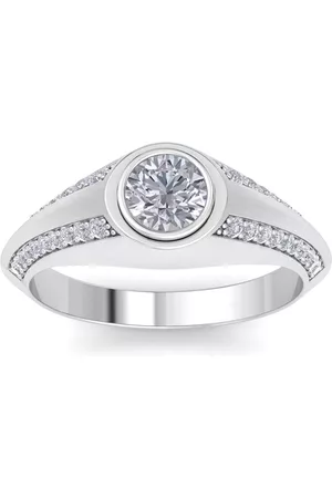 SuperJeweler 1.5 Carat Round Lab Grown Diamond Men's Engagement Ring in 14K (6 g) (G-H Color
