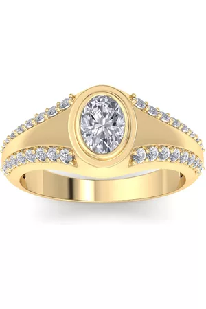 SuperJeweler 1.5 Carat Oval Shape Lab Grown Diamond Men's Engagement Ring in 14K (6.3 g) (G-H Color