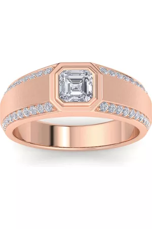 SuperJeweler 1.5 Carat Asscher Cut Lab Grown Diamond Men's Engagement Ring in 14K (8.6 g) (G-H Color