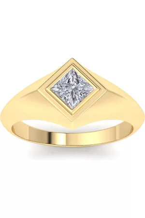 SuperJeweler 1 Carat Princess Cut Lab Grown Diamond Men's Engagement Ring in 14K (5.7 g) (G-H Color