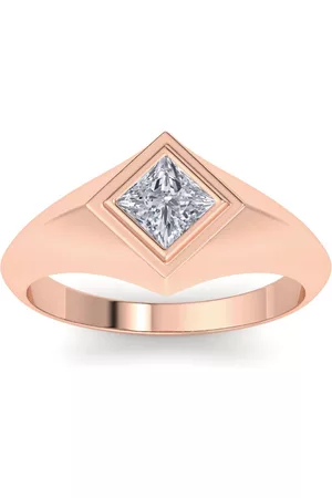 SuperJeweler 1 Carat Princess Cut Lab Grown Diamond Men's Engagement Ring in 14K (5.7 g) (G-H Color